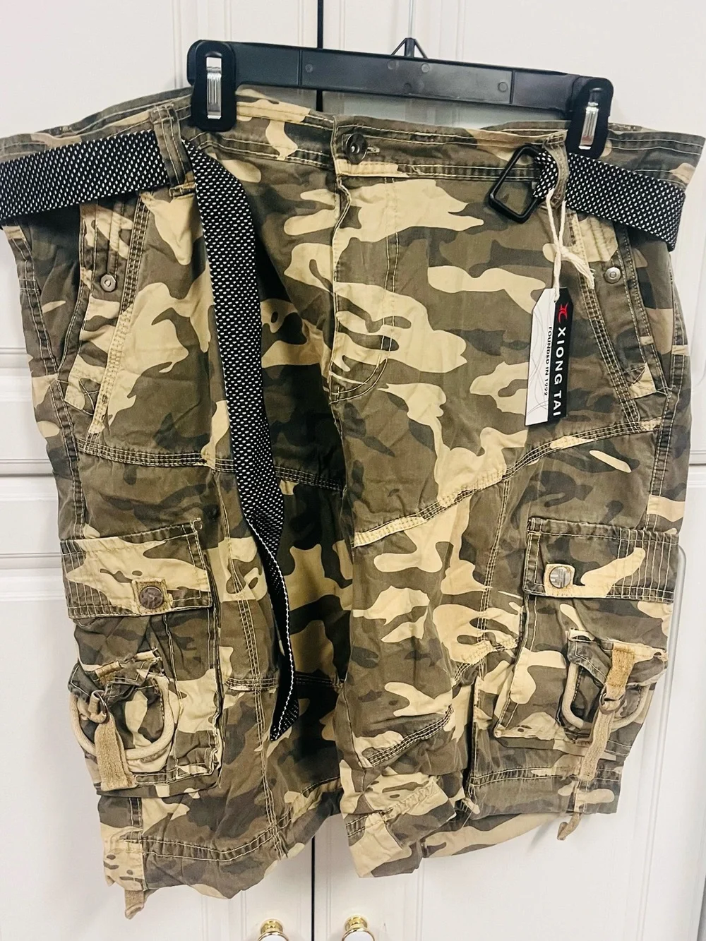Men's Camo Cargo Shorts - Olive Green
